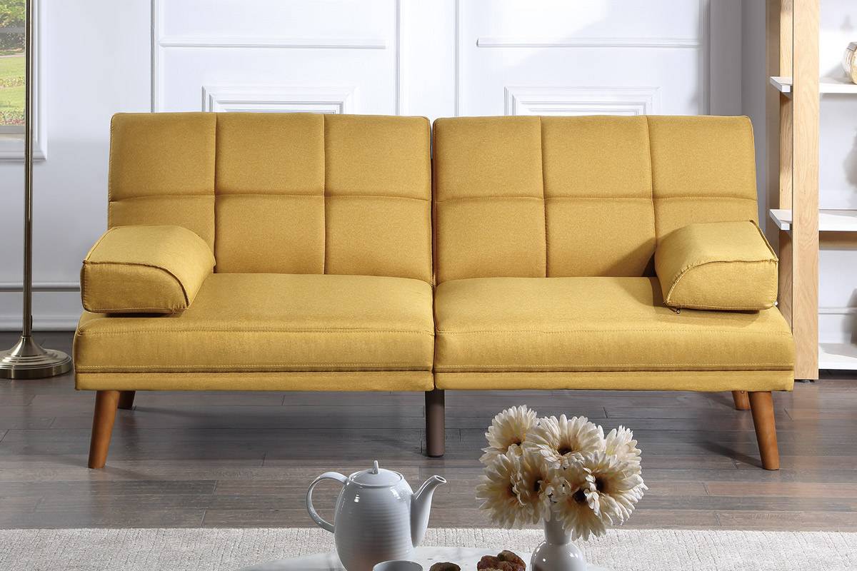 Zedany Adjustable Sofa/Mustard Polyfiber BK852