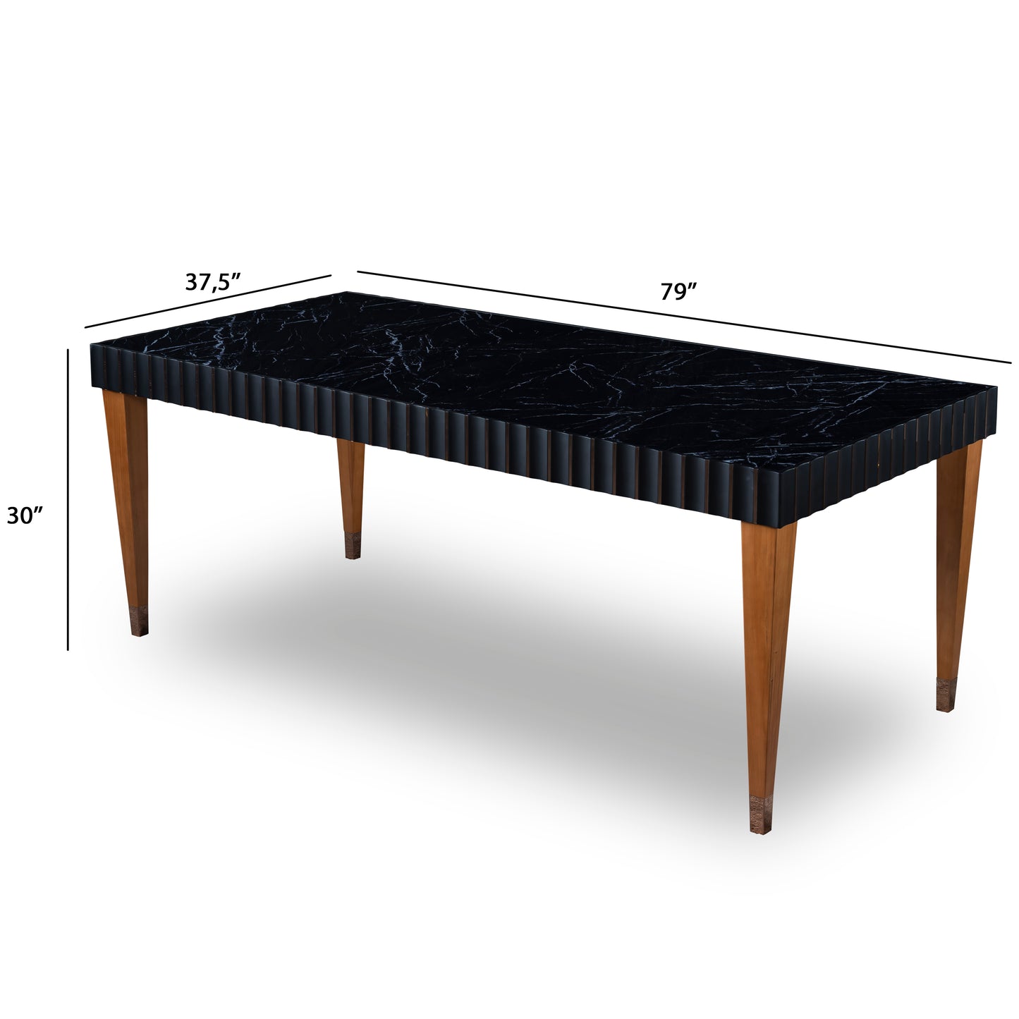 Kanepe Traditional Black Dining Table KPDT0004