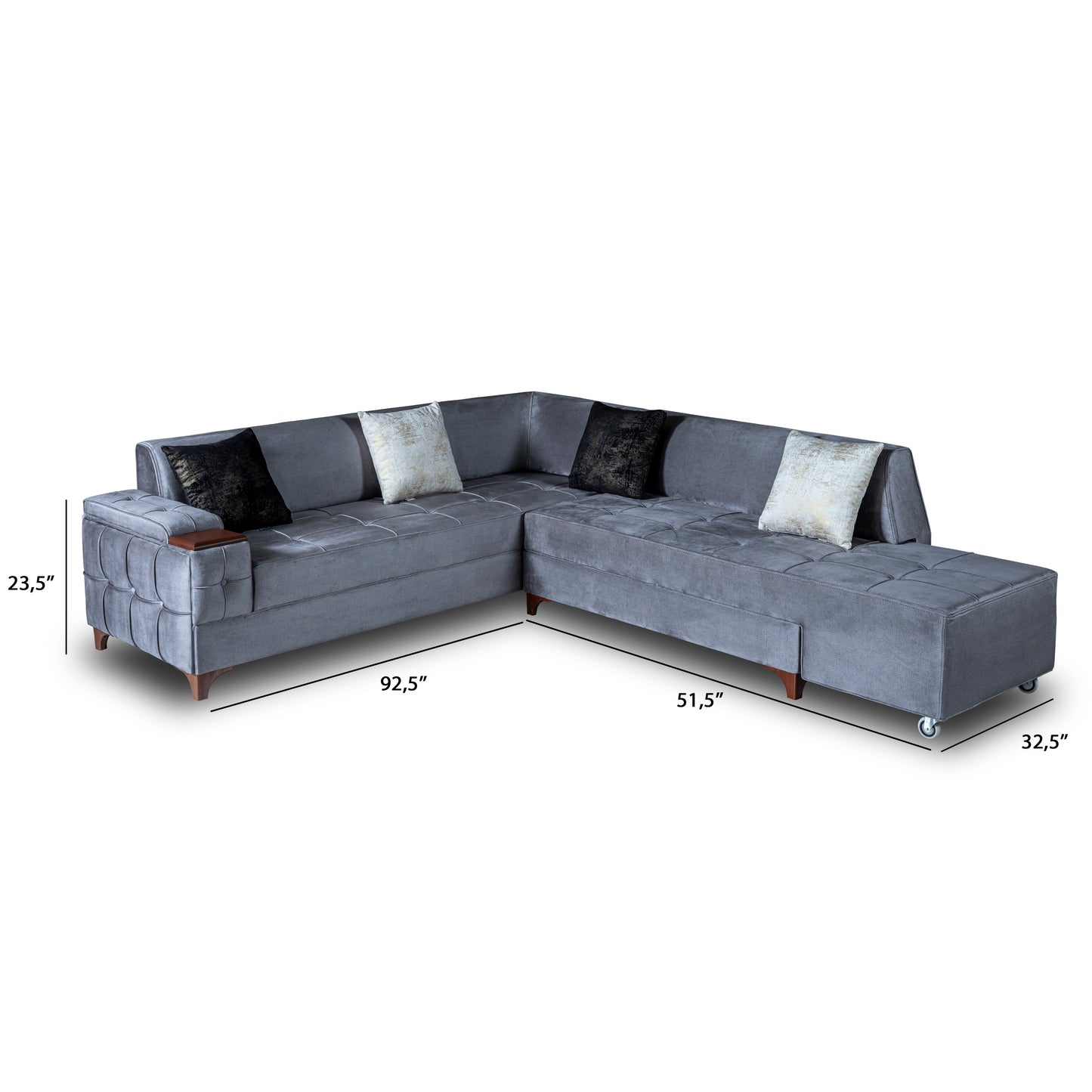 Kanepe Sectional with Swivel Chaise KPL0001