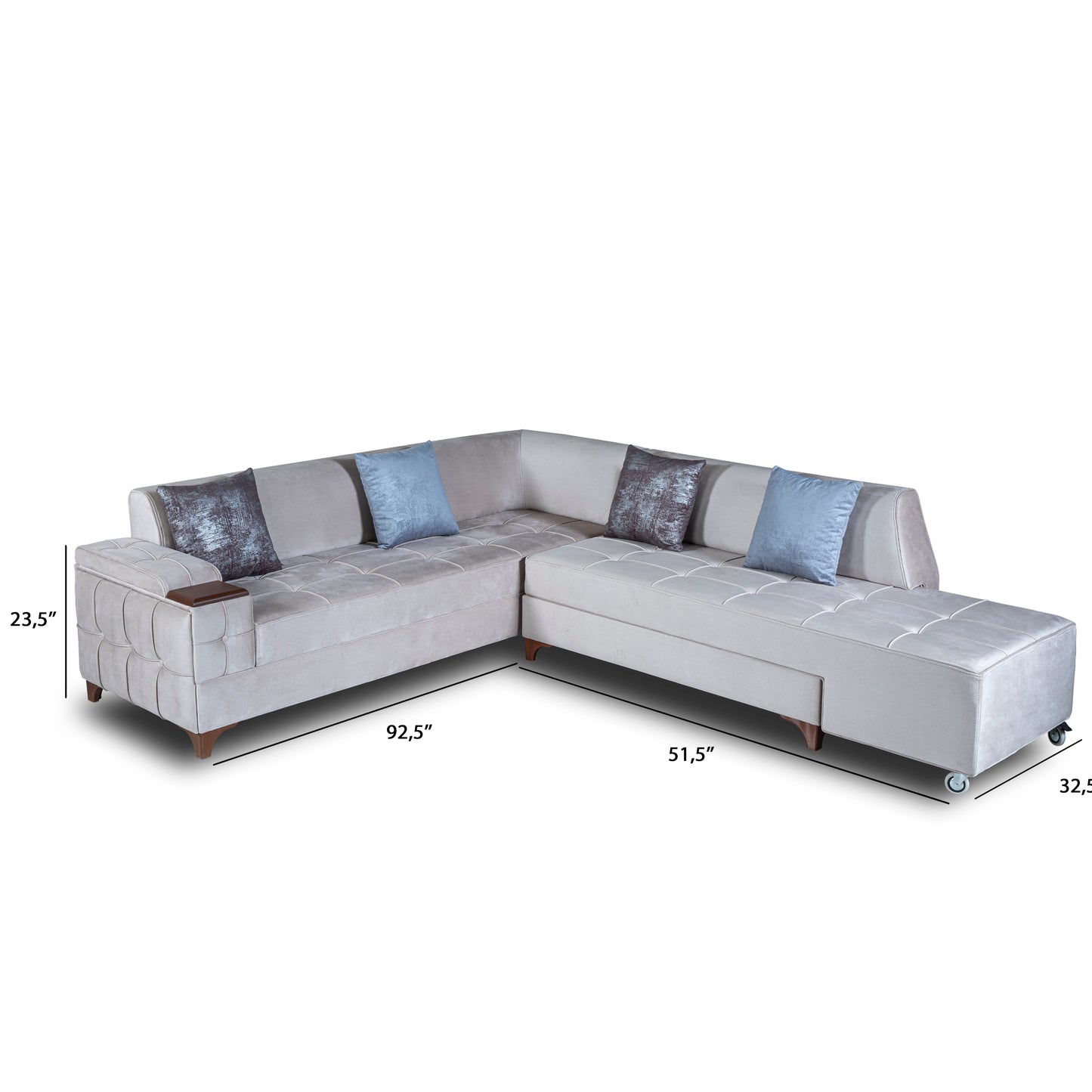 Kanepe Sectional with Swivel Chaise KPL0002