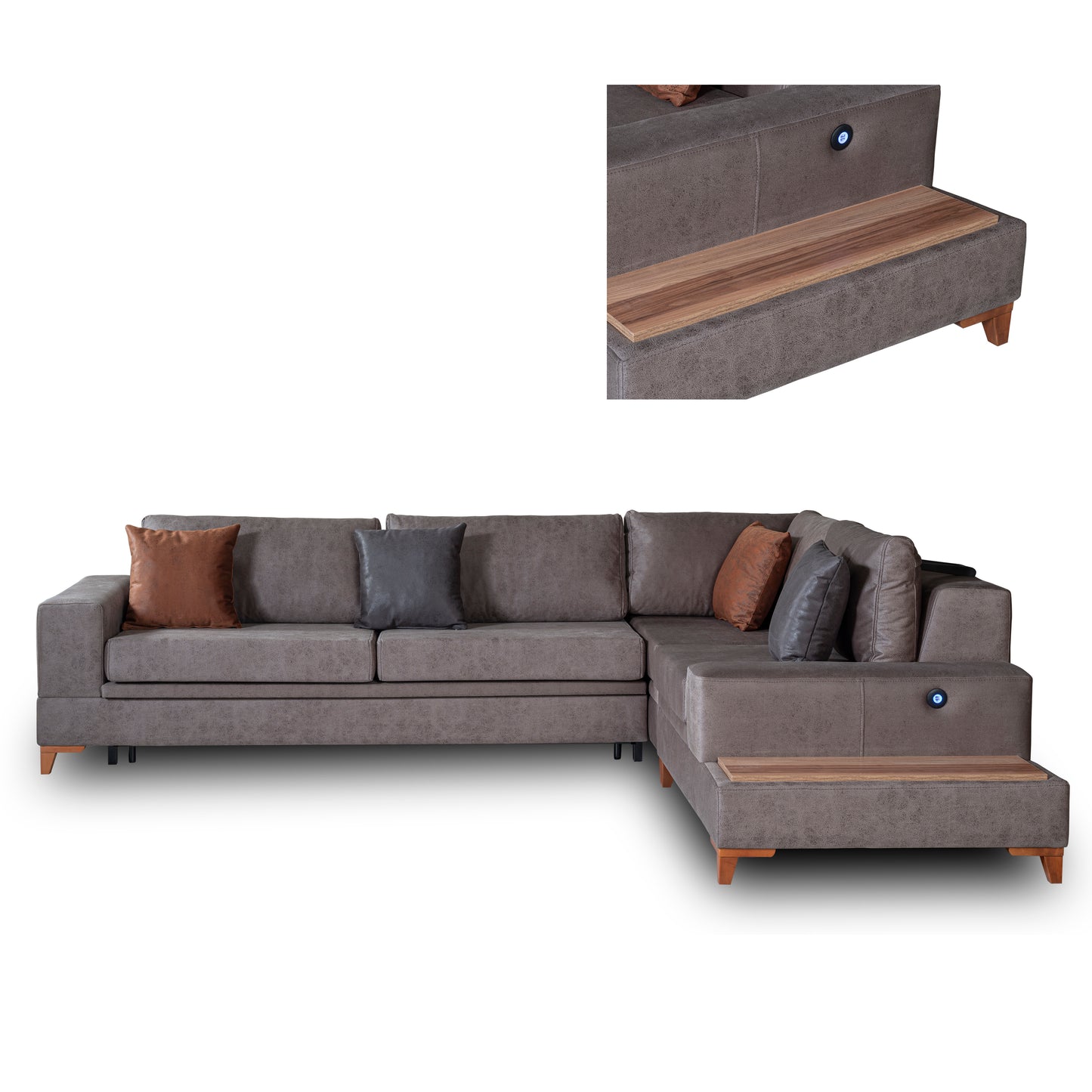 Kanepe Sectional Sofa with Pull-Over Bed KPL0003