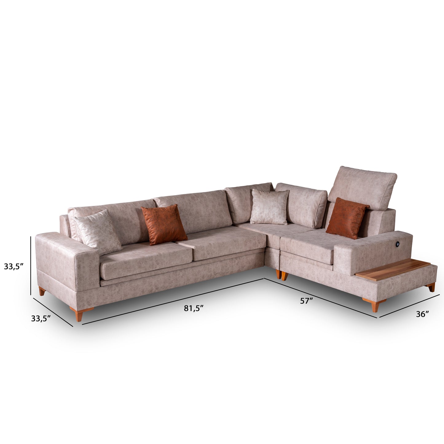 Kanepe Sectional Sofa with Pull-Over Bed KPL0004